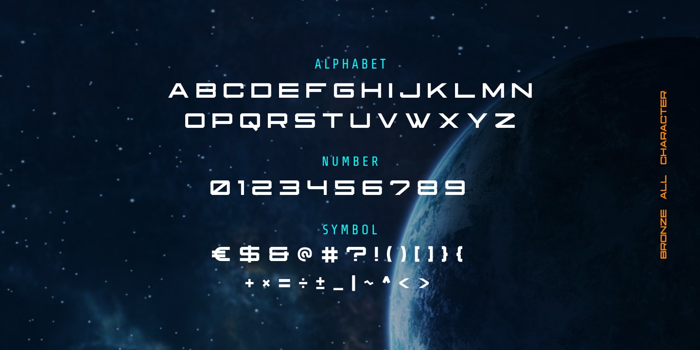 Sci Fi Bronze Regular Font preview